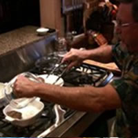 A man cooking